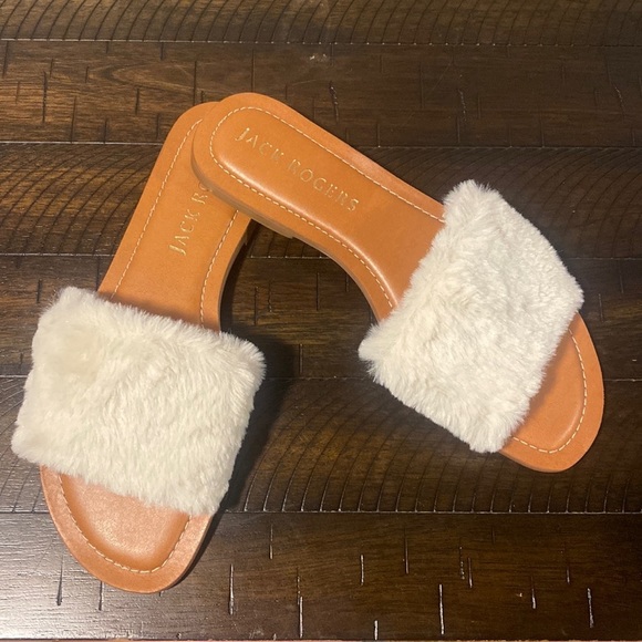 Jack Rogers Shoes - Jack Rogers Faux Fur Sabrina Slide Sandal size 7 1/2